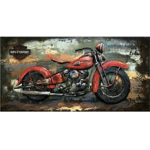 Metall - Wandbild "Harley Davidson - Route 66"