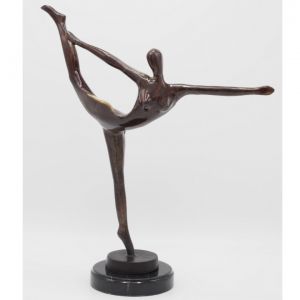 Bronzeskulptur "Moderne Tänzerin" auf Marmorsockel