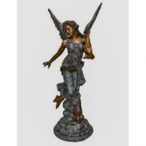 Bronzeskulptur "Fliegender Engel" als Wasserspeier