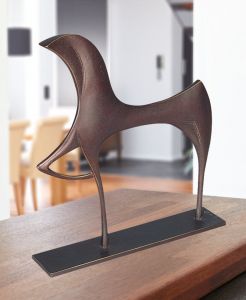 Bronzeskulptur abstraktes Pferd von Strassacker
