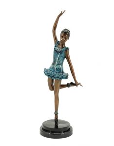 Bronzeskulptur Ballerina Amelie auf einem Marmorsockel