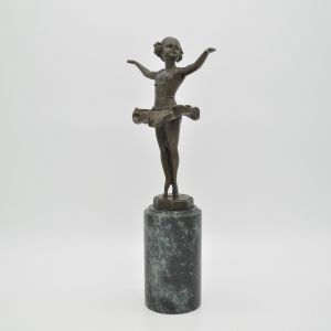 Bronzefigur "Ballerina Alina" auf Marmorsockel
