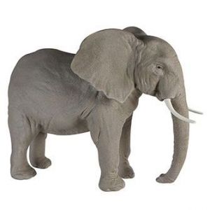 Elefantenskulptur aus Keramik von der Seite