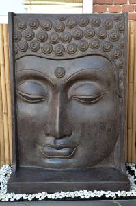 Wasserspiel "Buddha Kopf Relief" mit Sockel 155cm